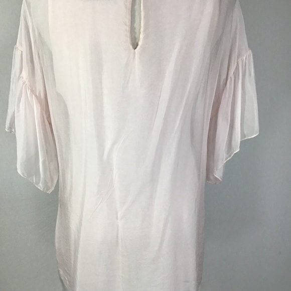 Vintage Italian chiffon silk and embroidered blouse with a soft lining - Picture 5 of 9